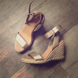 Gold Ankle Strap Espadrille